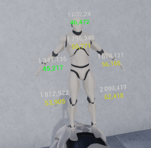A holographic 3D avatar miniature on the user’s wrist, body parts color-coded by radiation dose