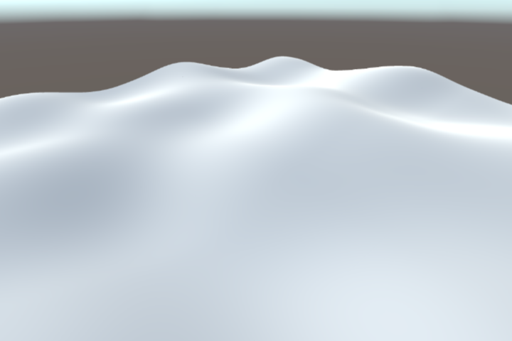 Surface height defined by a single Perlin noise, smooth and featureless