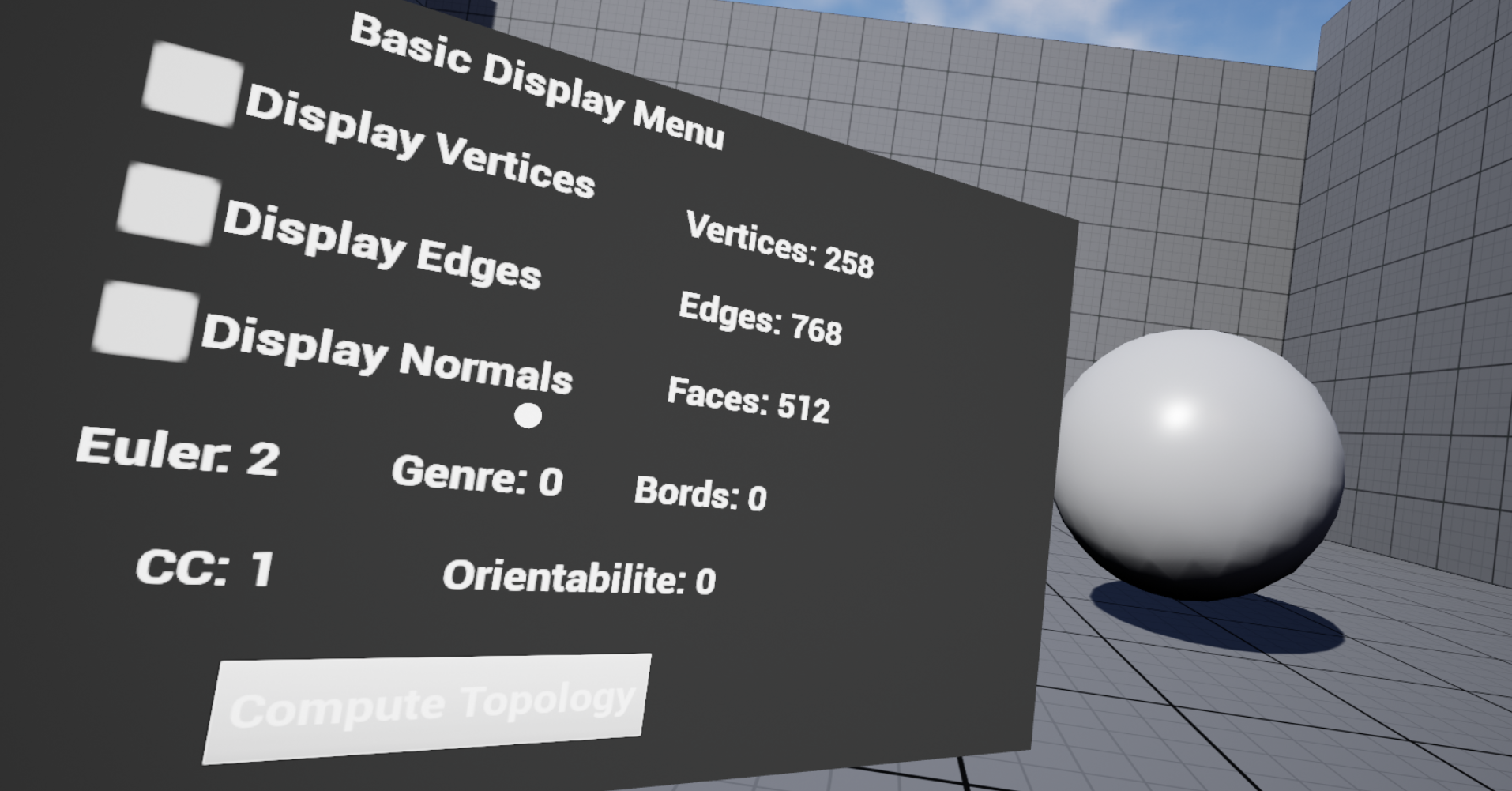 Topology readout for a sphere
